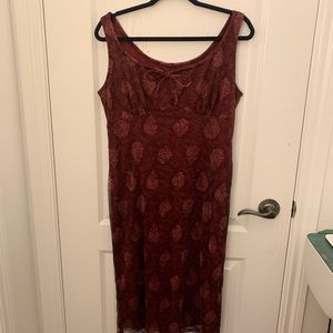 90s Midi Dress with Adjustable Front Tie